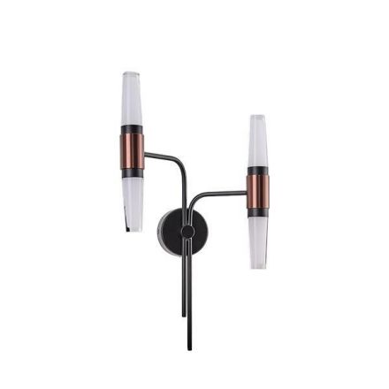 Απλίκα Τοίχου Αλουμινίου LED 2X6W 3000K 1200Lm 420X130mm Μαύρο-Χρυσό ARTE ILLUMINA VELAS