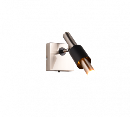 Trio Lighting Επίτοιχο Μονό Spot LED 4.5W CCT IKARIS Μαύρο-Nickel Mat