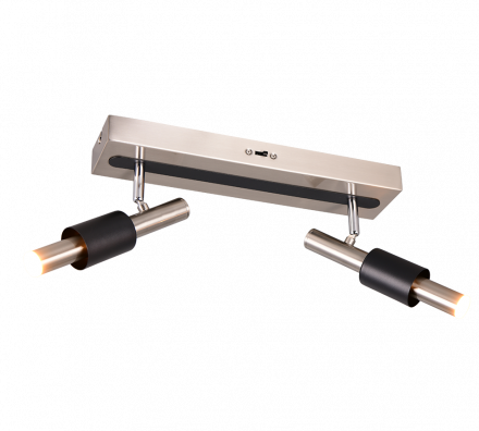 Trio Lighting Διπλό Spot LED 2x4.5W CCT IKARIS Μαύρο-Nickel Mat