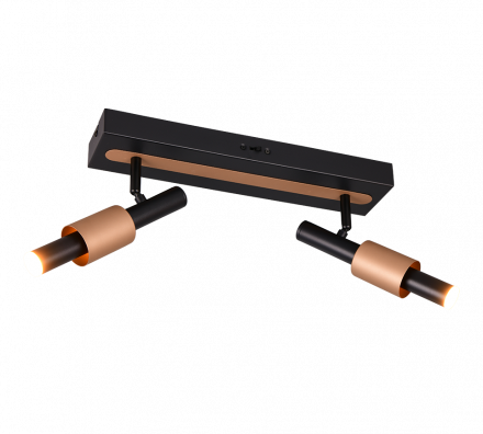 Trio Lighting Διπλό Spot LED 2x4.5W CCT IKARIS Μαύρο-Coffee