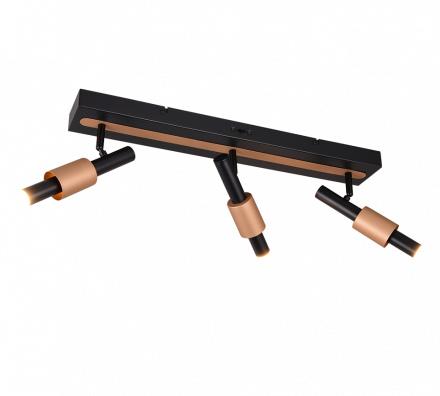 Trio Lighting Τριπλό Spot LED 3x4.5W CCT IKARIS Μαύρο-Coffee