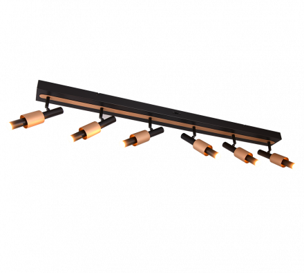 Trio Lighting Spot LED 6x4.5W CCT IKARIS Μαύρο-Coffee