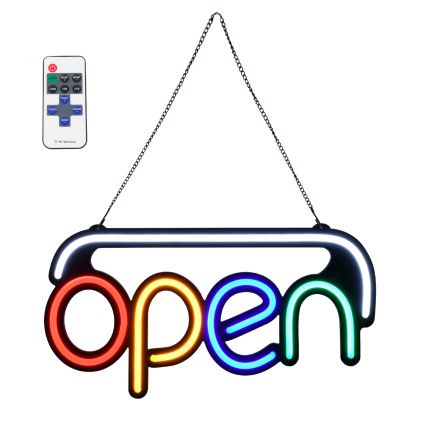 Φωτεινή Επιγραφή NEON LED 30W Σήμανσης Animated OPEN - με Διακόπτη On/Off και Ασύρματο Χειριστήριο IR 