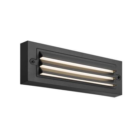 Φωτιστικό Τοίχου Με Γριλιές LED 6W 255X42X90 3CCT IP65 Μαύρο 