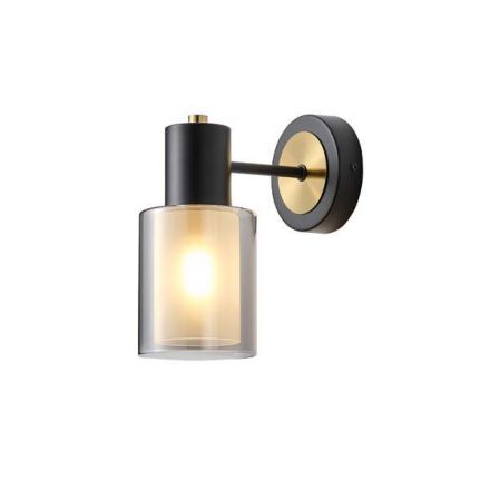 Απλίκα Τοίχου Μέταλλο-Γυαλί 1xE14 max 15W 180Χ100Χ210mm Μαύρο Χάλκινο ARTE ILLUMINA SILENCE