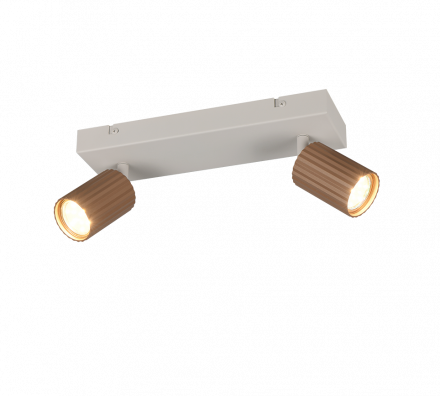 Trio Lighting Διπλό Spot 2xGU10 SOKA Coffee-Γκρι Μέταλλο