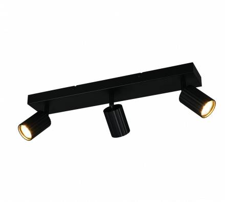 Trio Lighting Τριπλό Spot 3xGU10 SOKA Μαύρο Ματ Μέταλλο