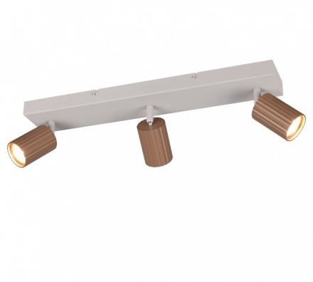 Trio Lighting Τριπλό Spot 3xGU10 SOKA Coffee-Γκρι Μέταλλο
