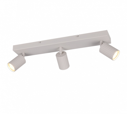 Trio Lighting Τριπλό Spot 3xGU10 SOKA Γκρι Μέταλλο