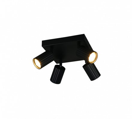 Trio Lighting Τετραπλό Spot 4xGU10 SOKA Μαύρο Ματ Μέταλλο