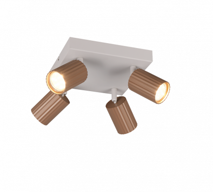 Trio Lighting Τετραπλό Spot 4xGU10 SOKA Coffee-Γκρι Μέταλλο