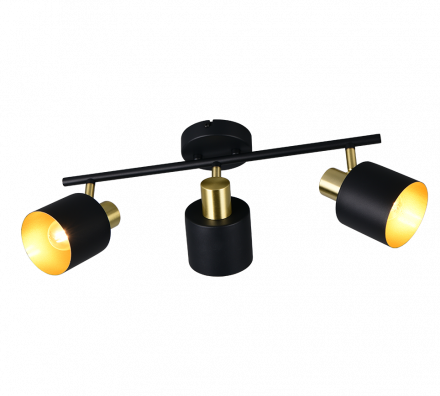 Trio Lighting Τριπλό Spot 3xE14 EVA Μαύρο-Χρυσό Μέταλλο