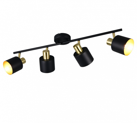Trio Lighting Τετραπλό Spot 4xE14 EVA Μαύρο-Χρυσό Μέταλλο