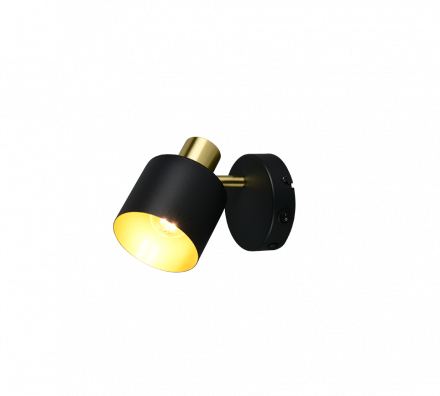 Trio Lighting Μονό Spot 1xE14 EVA Μαύρο-Χρυσό Μέταλλο