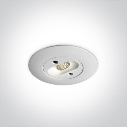 Χωνευτό Φωτιστικό Ασφαλείας 3Hrs LED 3W 6000K Πλαστικό 230V IP20 Λευκό