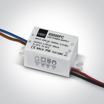 Constant Current Driver για LED Spot 1,5-6W 500mA Non-Dimmable IP66