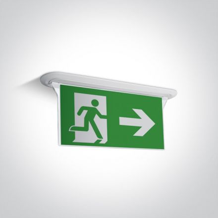 Χωνευτό Φωτιστικό Ασφαλείας Οροφής 3Hrs LED 1W 230V IP44 Λευκό