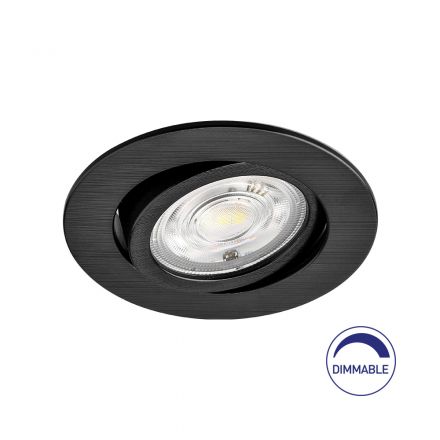 Στρογγυλό Χωνευτό LED Spot 7W CCT Μαύρο Dimmable