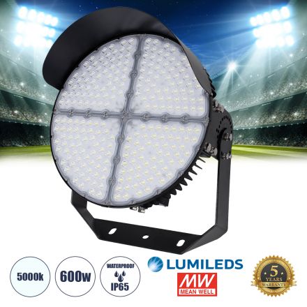 CYCLOP LED Προβολέας Γηπέδου 600W 96000LM 60° IP65 - 5000K - MeanWell Driver & LumiLEDs Chip