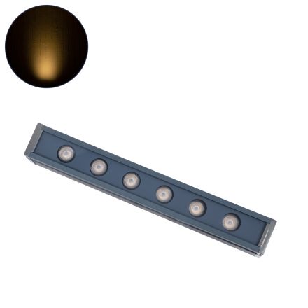 WASHER-VAIA Wall Washer LED 6W 660lm 30° DC 24V - IP65 Μ30 x Π4 x Υ5cm - 2700Κ - Γκρι Ανθρακί 