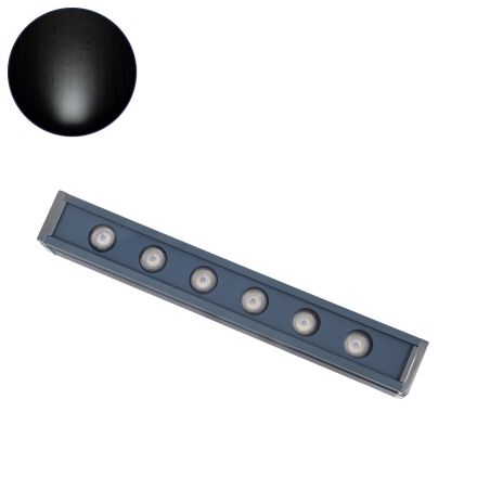 WASHER-VAIA Wall Washer LED 6W 720lm 30° DC 24V - IP65 Μ30 x Π4 x Υ5cm - 6000K - Γκρι Ανθρακί 
