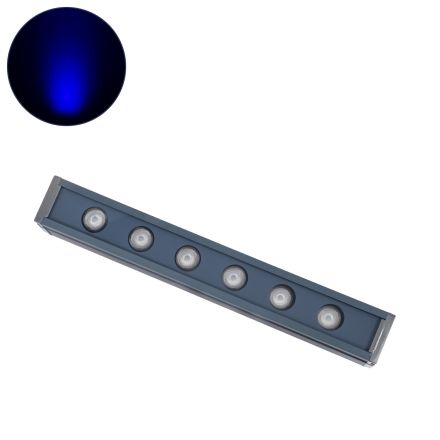 WASHER-VAIA Wall Washer LED 6W 600lm 30° DC 24V - IP65 Μ30 x Π4 x Υ5cm Μπλε - Γκρι Ανθρακί 