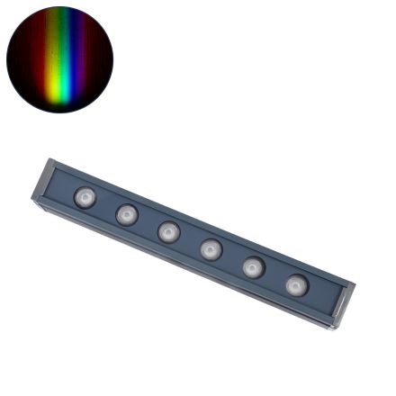 WASHER-VAIA Wall Washer LED 6W 630lm 30° DC 24V - IP65 Μ30 x Π4 x Υ5cm - RGBW DMX512 - Γκρι Ανθρακί 
