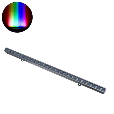 WASHER-GAIA Wall Washer LED 36W 3780lm 30° DC 24V - IP65 - RGBW DMX512 - Γκρι Ανθρακί - 100cm