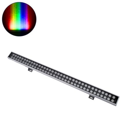 WASHER-GAIA Wall Washer LED 144W 12240lm 10° DC 24V - IP67 L100 x W7.3 x H4.3cm RGBW DMX512 - Ασημί