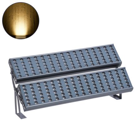 FLOOD-TENA Προβολέας Wall Washer για Φωτισμό Κτιρίων LED 192W 17280lm 10° DC 24V - IP65 - 2700K - Ασημί 
