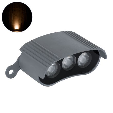 TREELIGHT-ZINA Κυρτό Wall Washer με Αντιθαμβωτική Γρίλια Ειδική για Φυτά - Δέντρα LED 3W 255lm 30° DC 24V - IP65 - 2200K - Ανθρακί 