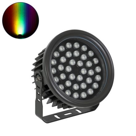 FLOOD-NEVA Προβολέας Wall Washer για Φωτισμό Κτιρίων LED 72W 6120lm 30° DC 24V - IP65 - RGBW DMX512 - Μαύρο 