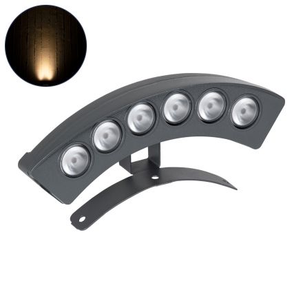 TREELIGHT-PLANTE Κυρτό Wall Washer για Φυτά - Δέντρα LED 6W 660lm 15° 24V - IP67 - 2700K - Γκρι Ανθρακί 