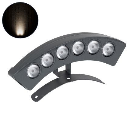 TREELIGHT-PLANTE Κυρτό Wall Washer για Φυτά - Δέντρα LED 6W 690lm 15° 24V - IP67 - 4500K - Γκρι Ανθρακί 