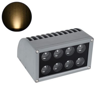 FLOOD-DENA Επιτοίχιος Wall Washer για Φωτισμό Κτιρίων LED 16W 1440lm 5° 24V - IP67 - 2700K - Γκρι Ανθρακί 