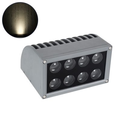 FLOOD-DENA Επιτοίχιος Wall Washer για Φωτισμό Κτιρίων LED 16W 1520lm 5° 24V - IP67 - 4500K - Γκρι Ανθρακί 