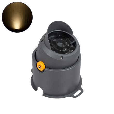 FLOOD-SIMA Κινούμενος Wall Washer με Αντιθαμβωτική Γρίλια για Φωτισμό Κτιρίων LED 36W 3240lm 30° 24V - IP67 - 2700K - Γκρι Ανθρακί 
