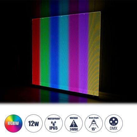 WASHER-PLEXI Wall Washer LED 12W 1020lm 15° DC 24V - IP65 με Plexiglass Μοριακού Φωτισμού Μ100 x Π3.3 x Υ100cm - RGBW DMX512 - Γκρι Ανθρακί