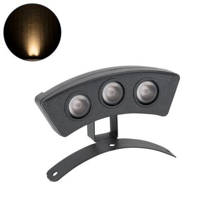 TREELIGHT-PLANTE Κυρτό Wall Washer για Φυτά - Δέντρα LED 3W 270lm 15° 24V - IP67 - 2700K - Γκρι Ανθρακί 