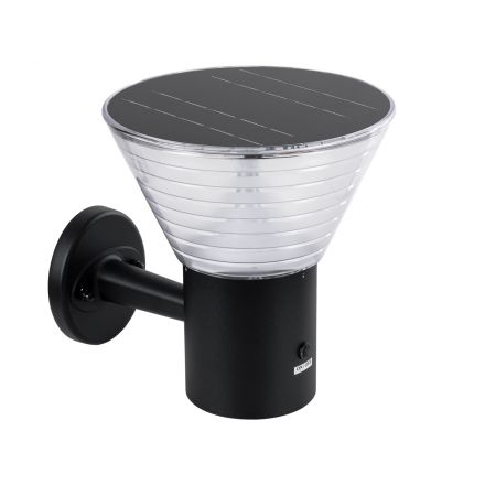 VEGGIE Ηλιακό Φωτιστικό Κήπου Απλίκα LED 10W 330lm 120° με Φωτοβολταϊκό Panel 6V 2W & Επαναφορτιζόμενη Μπαταρία Li-ion 3.2V 1800mAh με Αισθητήρα Ημέρας-Νύχτας Αδιάβροχο IP65 Σώμα Αλουμινίου & ABS 6000K