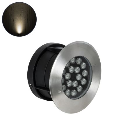 UNDERGROUND-SINA Χωνευτό Σποτ Δαπέδου LED 18W 1620lm 15° DC 24V - IP68 Φ20 x Υ11cm - 2700K - Ανοξείδωτο Ατσάλι 