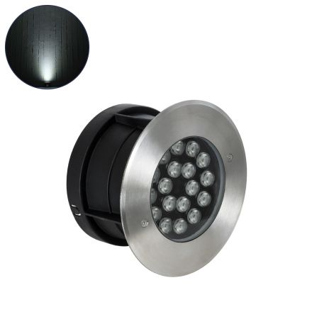 UNDERGROUND-SINA Χωνευτό Σποτ Δαπέδου LED 18W 1710lm 15° DC 24V - IP68 Φ20 x Υ11cm - 4500K - Ανοξείδωτο Ατσάλι 
