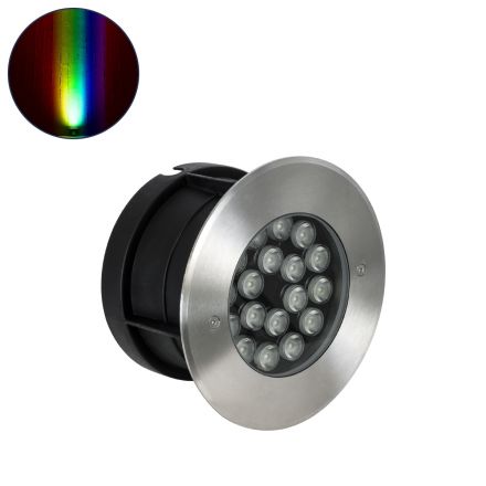UNDERGROUND-SINA Χωνευτό Σποτ Δαπέδου LED 18W 1530lm 15° DC 24V - IP68 Φ20 x Υ11cm RGBW DMX512 - Ανοξείδωτο Ατσάλι 