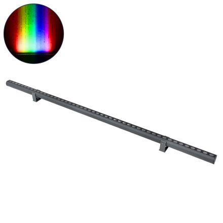 WASHER-STELLAR Ultra Slim Wall Washer LED 12W 1020lm 30° DC 24V - IP67 - RGBW DMX512 - Γκρι Ανθρακί - 100cm