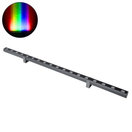 WASHER-PANDA Ultra Slim Wall Washer LED 36W 3060lm 15° DC 24V - IP67 - RGBW DMX512 - Γκρι Ανθρακί - 100cm