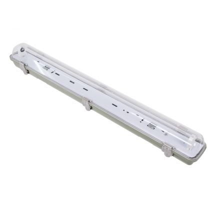  Tri-Proof Πλαστικό PC Σκαφάκι με Μεταλλικά Clips για 1xT8 LED - Τροφοδοσίας Ενός Άκρου - IP65 - 60cm