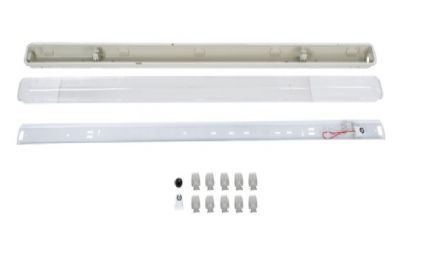 Tri-Proof Πλαστικό PC Σκαφάκι για 1xT8 LED - Τροφοδοσίας Ενός Άκρου - IP65 - 120cm