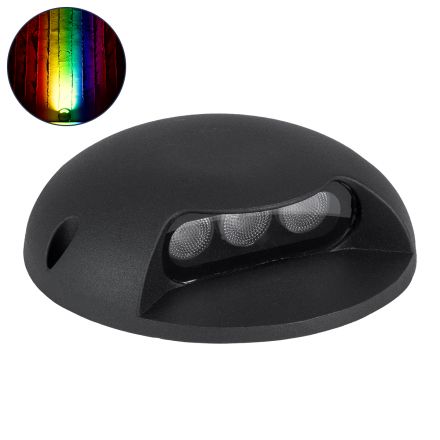 STEP-LUNA Φωτιστικό Σκαλοπατιού - Διαδρόμου LED 6W 600lm 10° DC 24V - IP65 Φ12 x Υ3cm - RGB DMX512 - Μαύρο