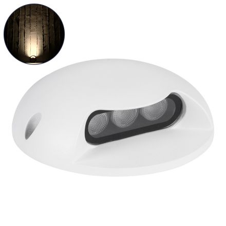 STEP-LUNA Φωτιστικό Σκαλοπατιού - Διαδρόμου LED 3W 330lm 10° DC 24V - IP65 Φ12 x Υ3cm - 3000K - Λευκό 