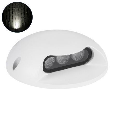 STEP-LUNA Φωτιστικό Σκαλοπατιού - Διαδρόμου LED 3W 345lm 10° DC 24V - IP65 Φ12 x Υ3cm - 4500K - Λευκό